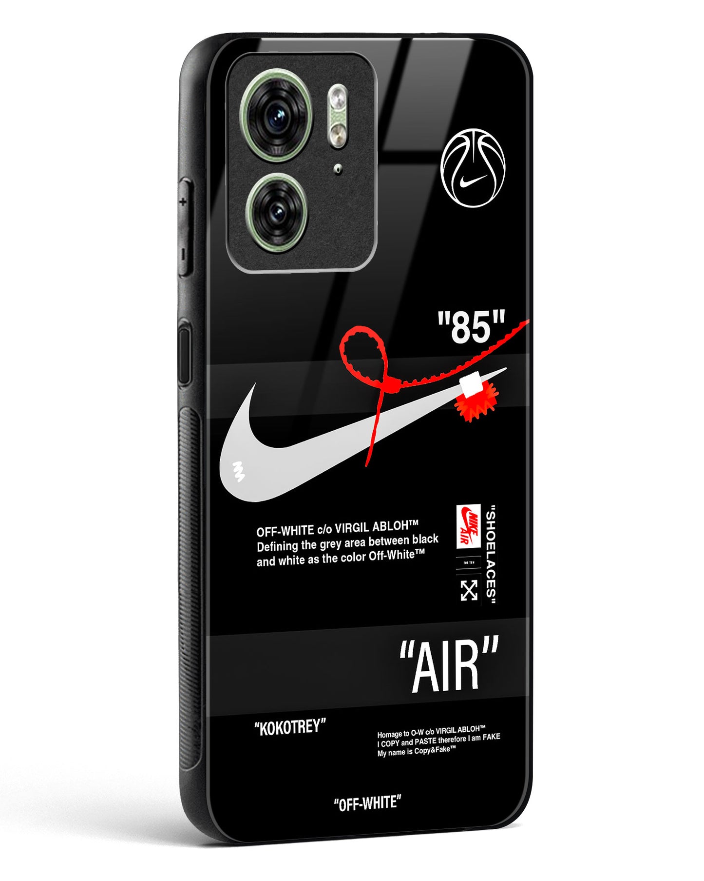 Off White AIR-Label Glass Phone Case-Motorola Edge 40