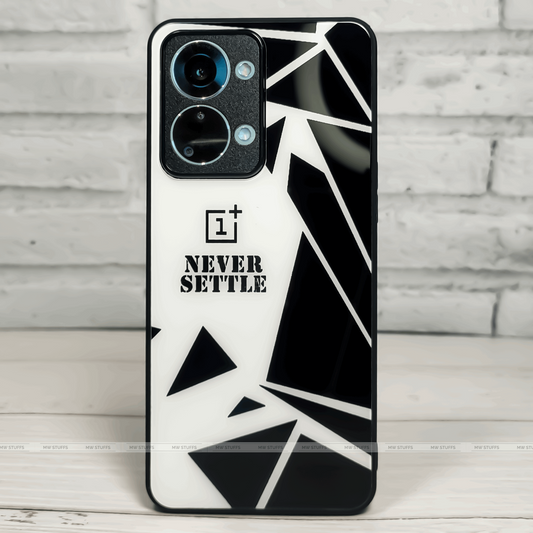 Abstract with Custom Logo GLASS CASE (Customizable for all models)