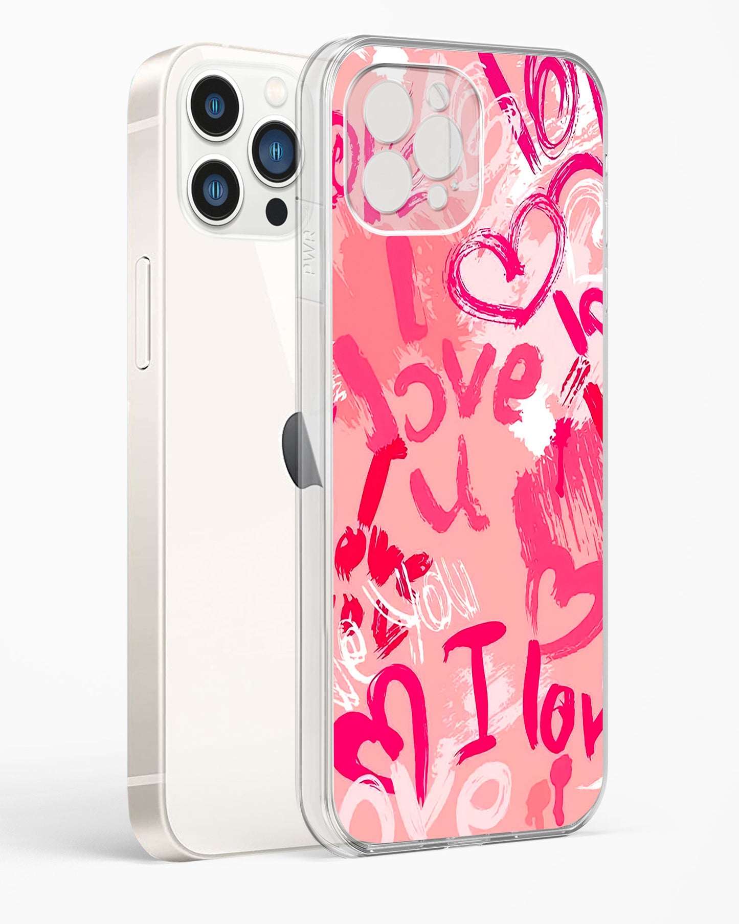 Pink Love Graffiti Clear Silicone Case