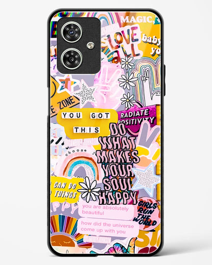 Positivity Collage Glass Phone Case-Moto G54 5G