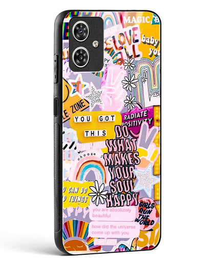 Positivity Collage Glass Phone Case-Moto G54 5G