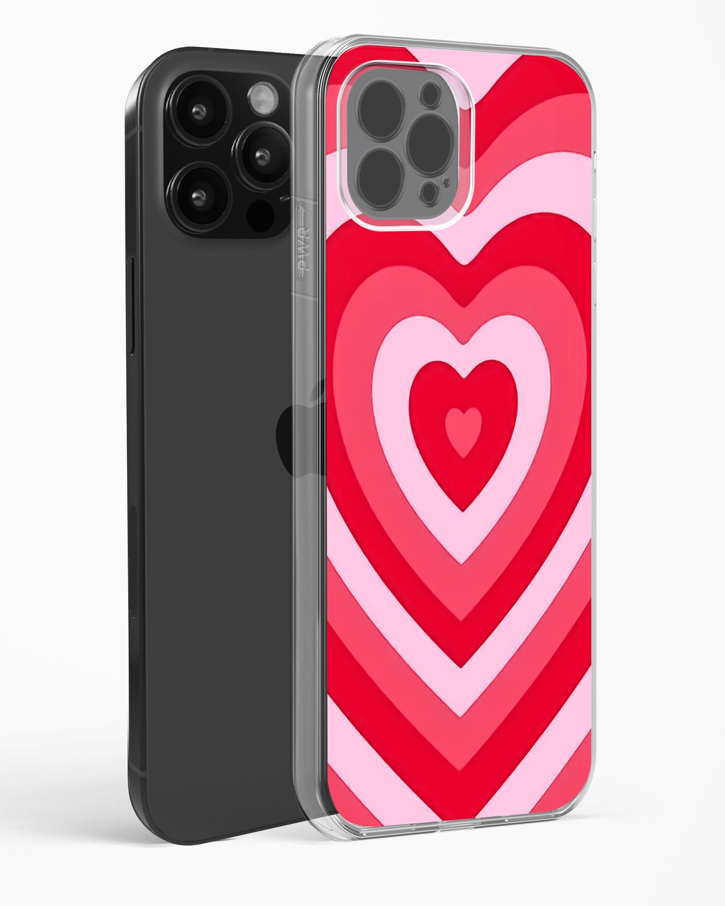 Radiant Hearts Gradient Clear Silicone Case