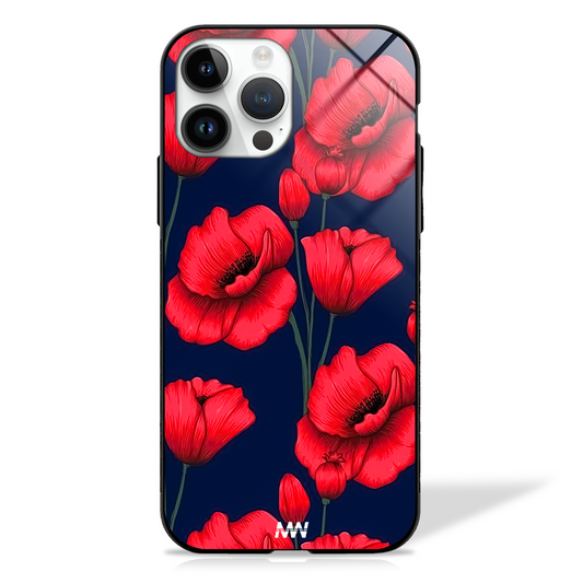 Ravishing Red Rose Floral GLASS CASE -  - MW Stuffs - 