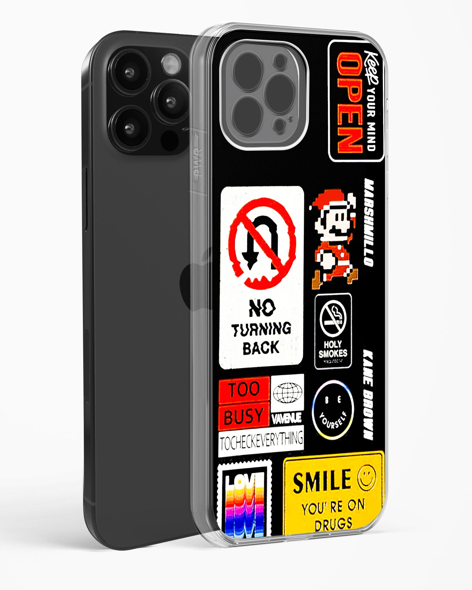 Retro-inspired Labels Clear Silicone Case