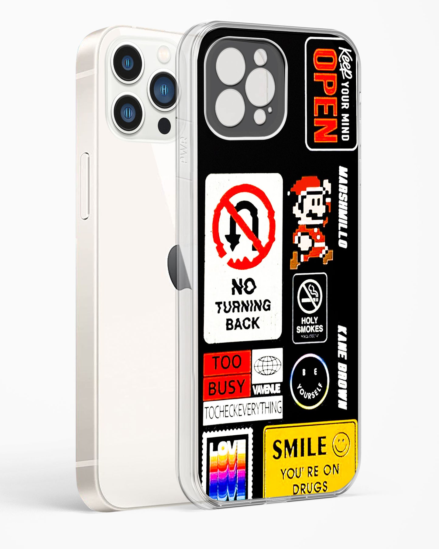 Retro-inspired Labels Clear Silicone Case