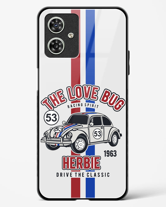 Retro Herbie Racing Glass Phone Case-Moto G54 5G