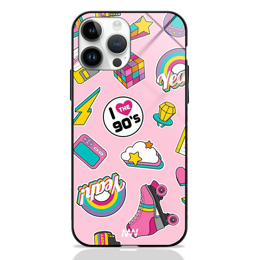 Retro Vibes Pinkish Premium Glass Case -  - MW Stuffs - 