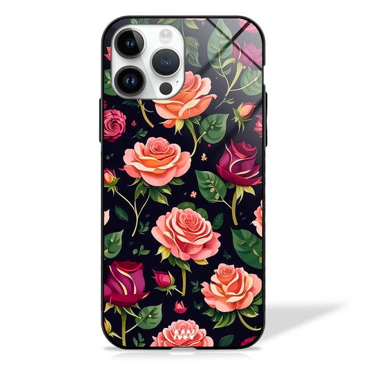 Rosey Chic Floral Premium GLASS CASE -  - MW Stuffs - 