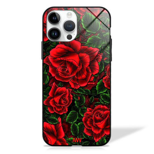 Rosey Rush Floral GLASS CASE -  - MW Stuffs - 