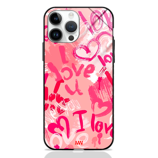 Rosy Romance ILOVEU GLASS CASE -  - MW Stuffs - 