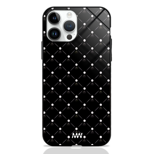 Royal Black Pattern Premium Glass Case -  - MW Stuffs - 