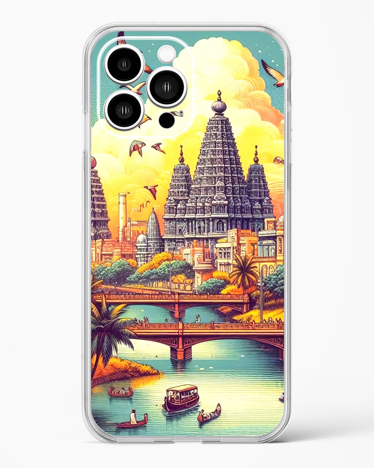 Sacred Sunset Voyage Clear Silicone Case