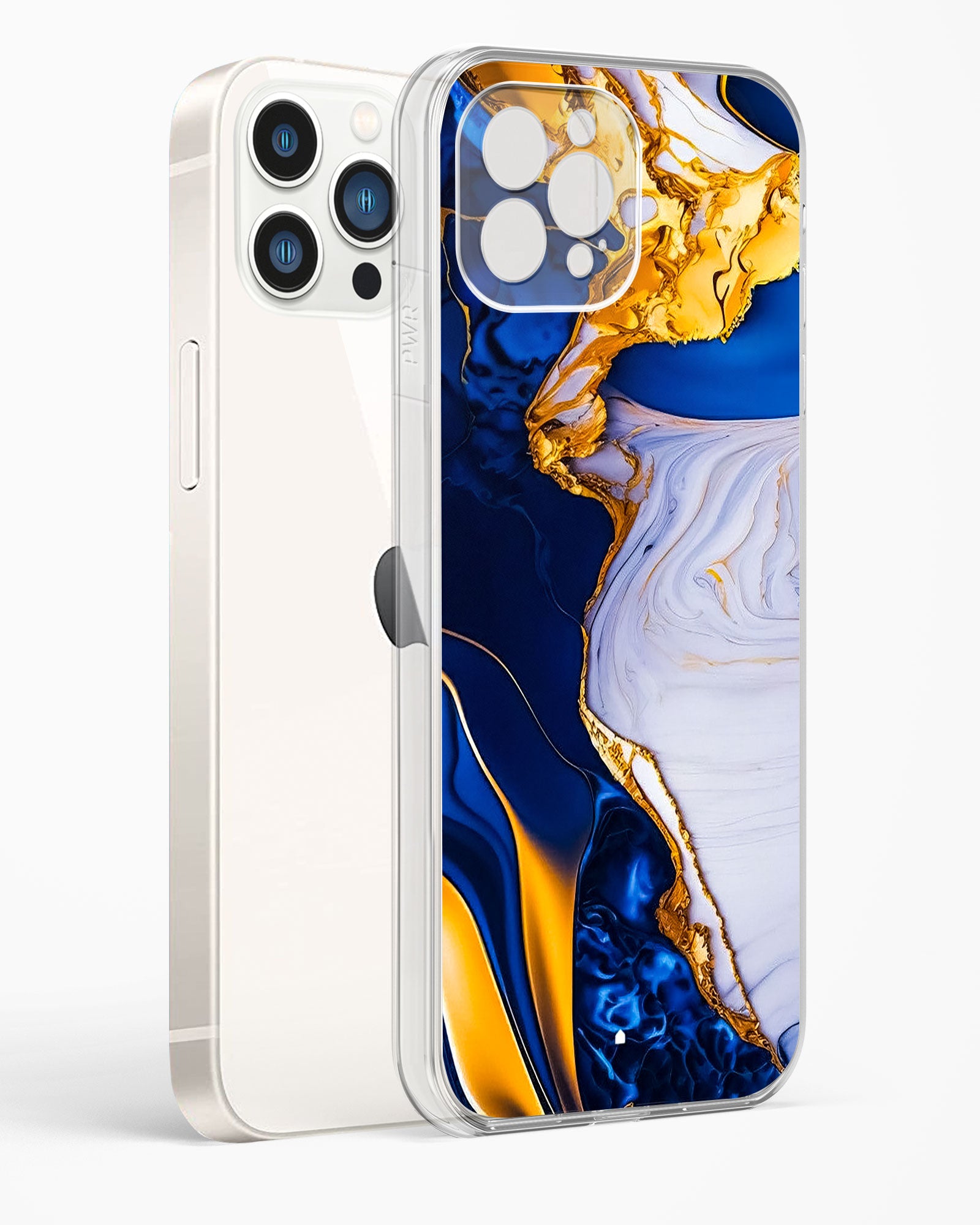 Sapphire Gold Marble Clear Silicone Case