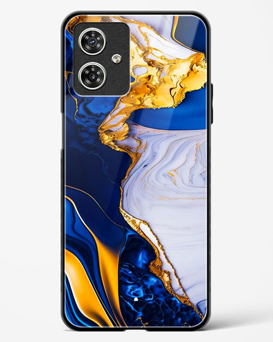 Sapphire Gold Marble Glass Phone Case-Moto G54 5G