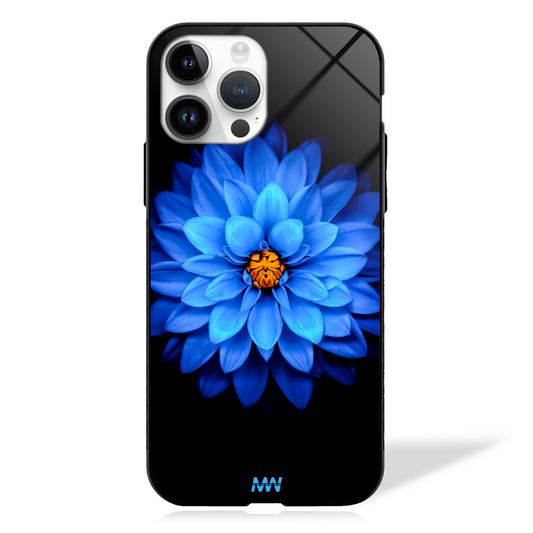 Sapphire Bloom Floral GLASS CASE -  - MW Stuffs - 