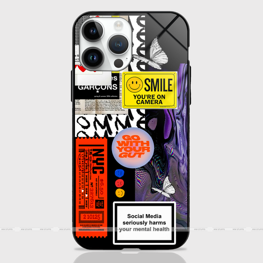 Smile You're On Camera Sticker Art GLASS CASE -  - MW Stuffs - 