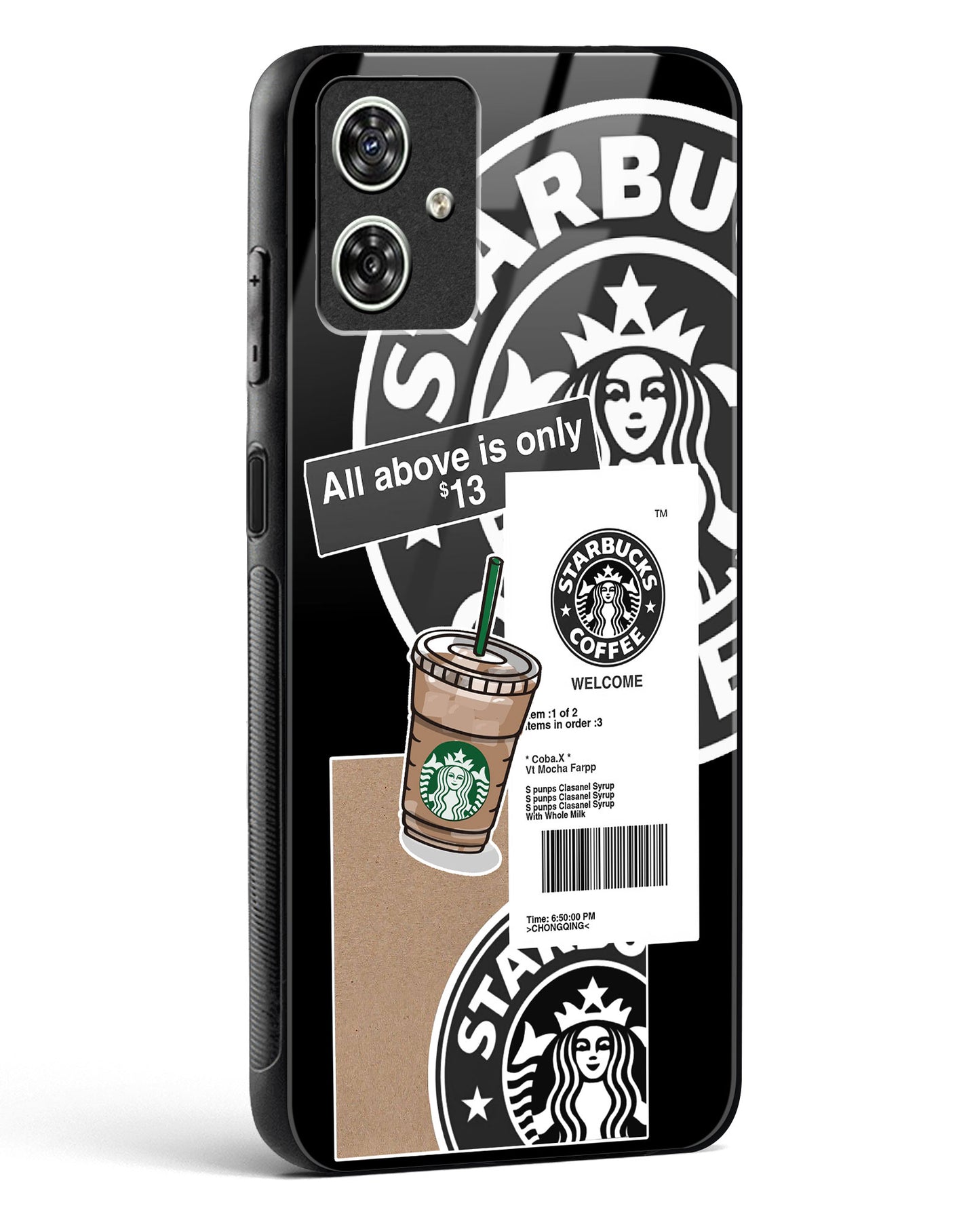 Starbucks Black Glass Phone Case-Moto G54 5G