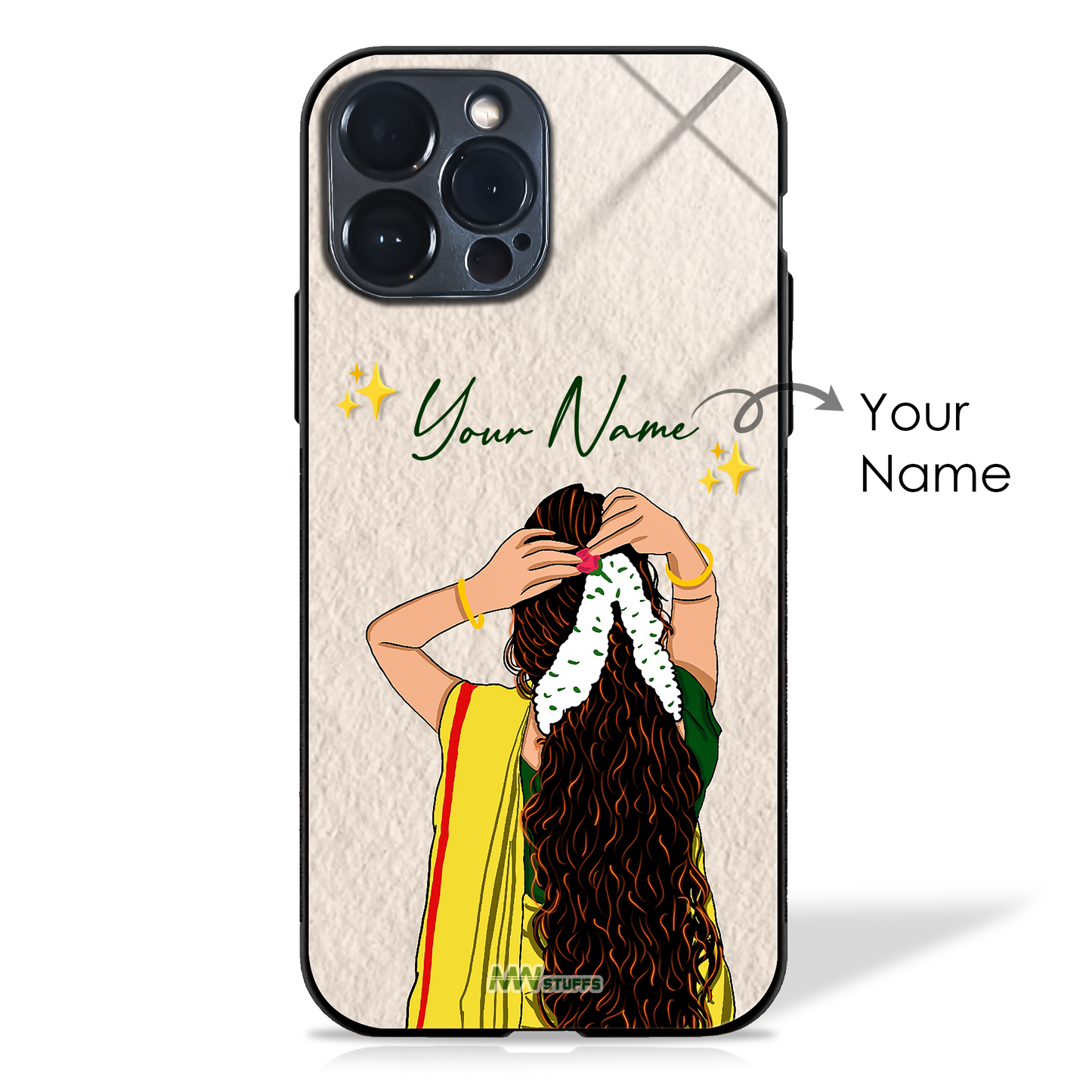 Custom Name Traditional Girl Glass Case