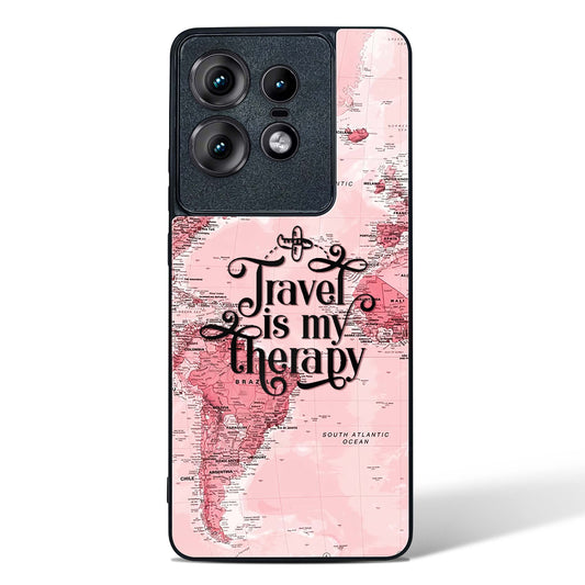 Travel is my Therapy Glass Phone Case-Motorola Edge 50 Pro