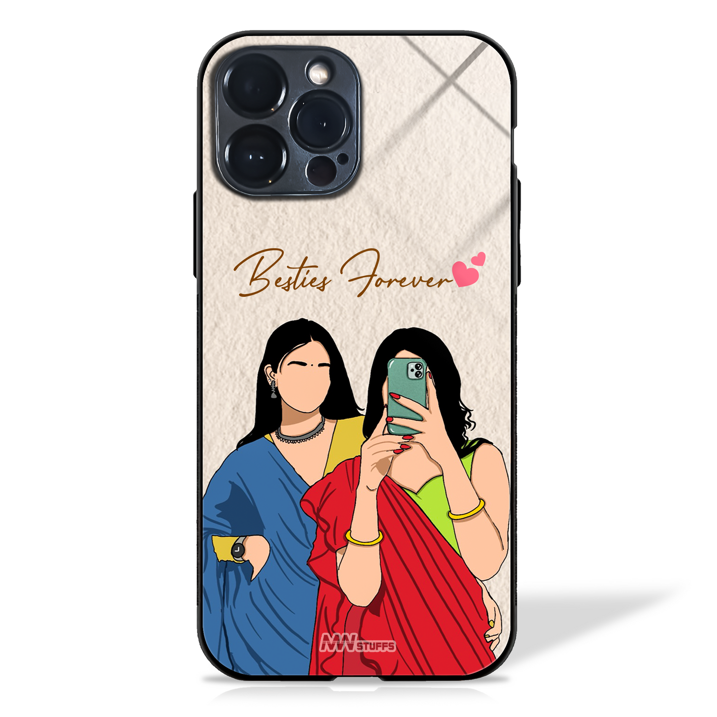 Besties Forever Girly Glass Case