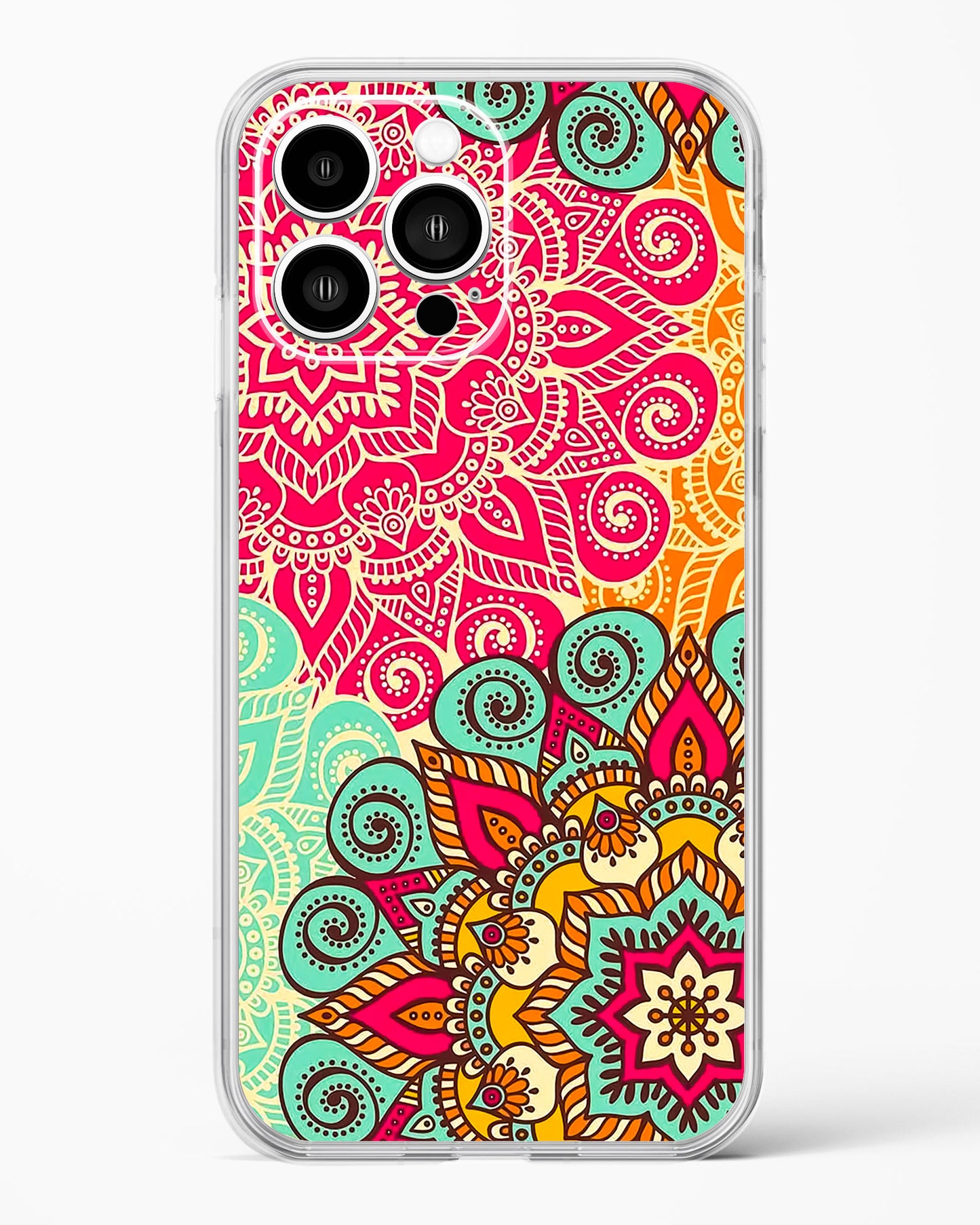 Vibrant Mandala Fusion Clear Silicone Case