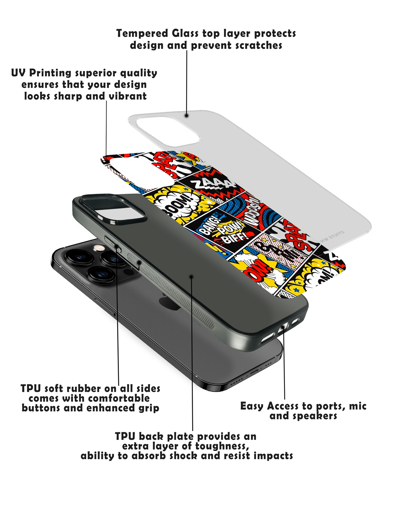 Zaaap Boom Stikers Art Glass Case -  - MW Stuffs - 