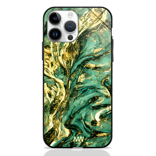 Emerald Marble Bling Premium Glass Case