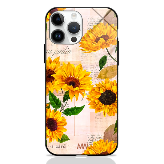 Happy Sunflowers Premium Glass Case