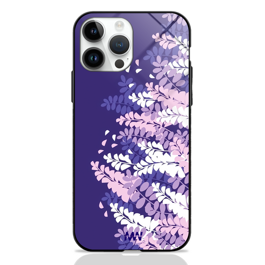 Spring Leaves Purple Premium Glass Case