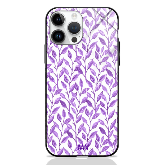Floral Lavender Pattern Premium Glass Case
