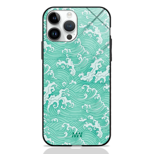 Ocean Surf Wavy Pattern Premium Glass Case