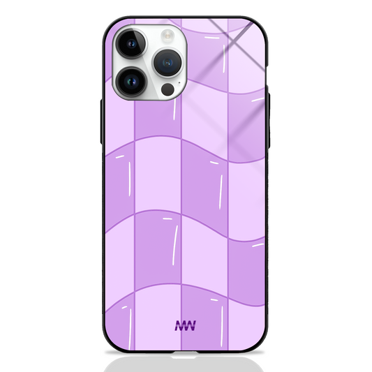 Purple Patch Checkered Premium Glass Case