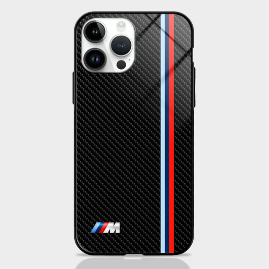 Cool Racing Stripes Black Carbon Pattern Glass Case - MW Stuffs