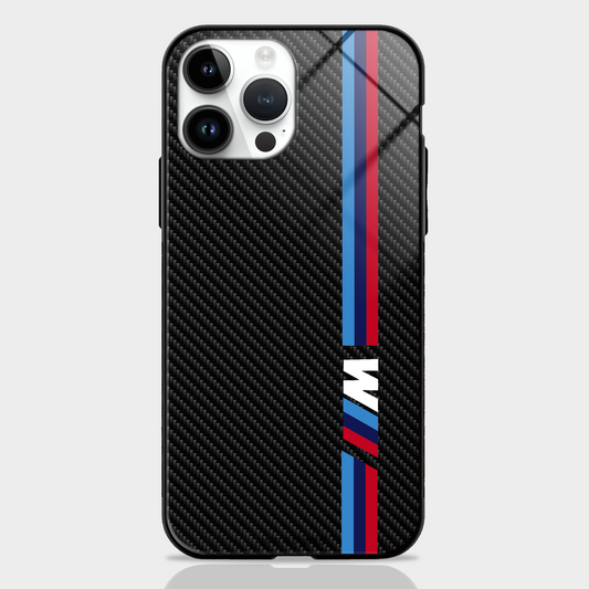 Cool Racing Stripes Black Carbon Glass Case - MW Stuffs
