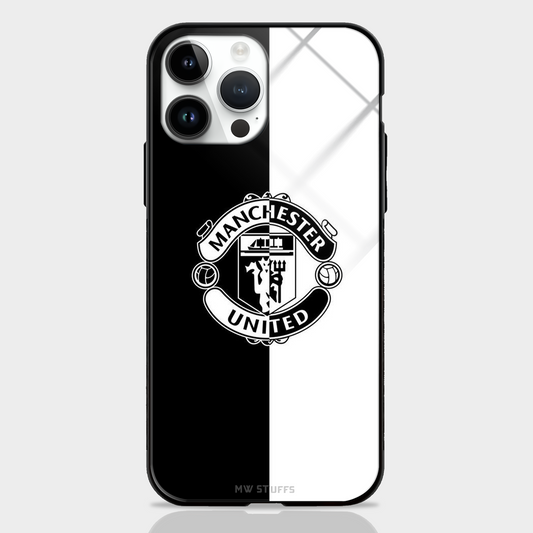 Manchester United Black White Glass Case - MW Stuffs