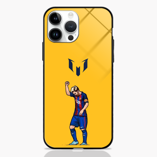 Messi Art with logo Yellow Glass Case - MW Stuffs